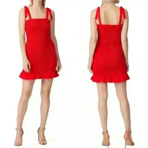 Krisa Smocked Tank Mini Dress NWT Red XS